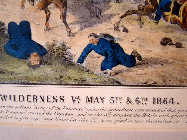 A beautiful original small portfolio lithograph of "The Battle of the Wilderness May 5 & 6, 1864" by Currier & Ives. — image 2